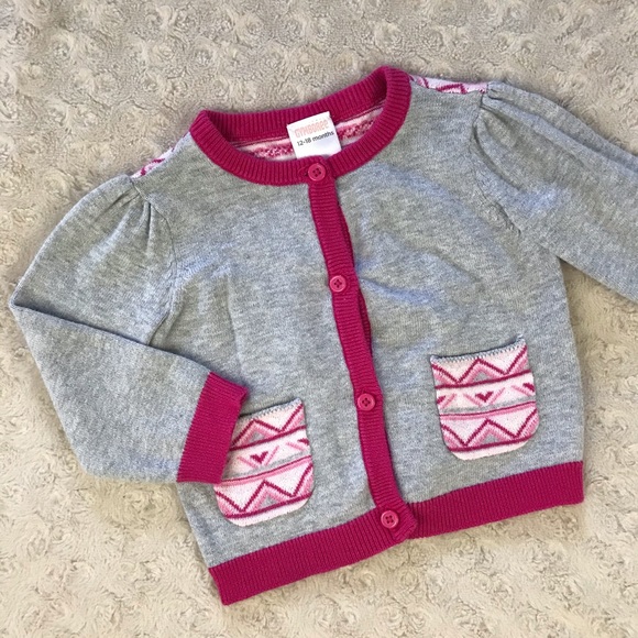 Gymboree Other - Gymboree Cardigan Sweater Pink Gray 12-18 Months